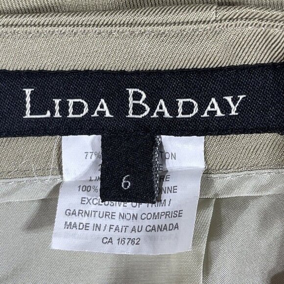 Gold Satin Midi Skirt With Back Zipper & Slit by Lida Baday - Picture 8 of 13